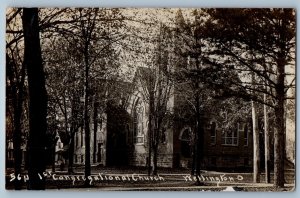1909 First Congregational Church Wellington Ohio OH RPPC Photo Antique Postcard