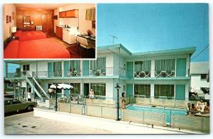 Postcard NJ Wildwood North Wildwood Anchorage Motel Multiview Room Interior C26