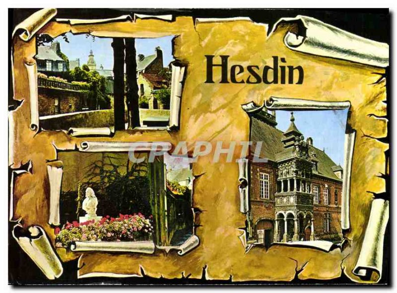 Postcard Modern Hesdin P C Baffroi of the City Hall Bust of Abbe Prevost d'Ex...