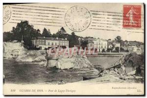 Old Postcard 1914 War Pont De Lagny Thorigny Army