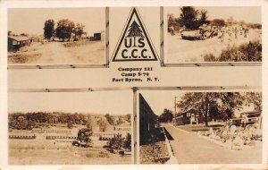 Fort Byron New York Camp s-79 Civilian Conservation Corps Real Photo PC AA65853