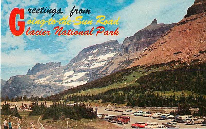 Greetings from Going-to-the-Sun Road Glacier National Park Montana MT, Chrome