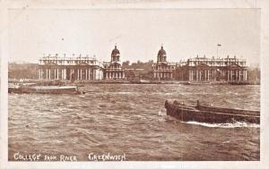 GREENWICH UK~NAVAL COLLEGE FROM RIVER-F O SCOTT PUBLISHED CARBON GLOSS POSTCARD