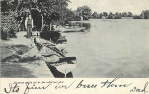 Indiana Elkhart Boating St Joe undivided Postcard 22-6254