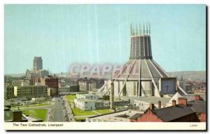 Old Postcard The Two Cathedrals Liverpool