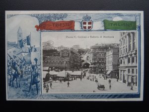 WW1 ITALIANNA TRIESTE Plazza C. Goldoni e Galleria di Montuzza c1918 Postcard