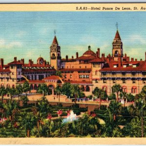 c1940s St. Augustine FL Hotel Ponce de Leon Moor Spanish Architecture Linen A288