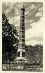 State Monument, Real Photo - Arnolds Park, Iowa IA  