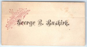 c1880s Name Calling Card George Buskirk Fancy Trade Card Art Regard Business C31