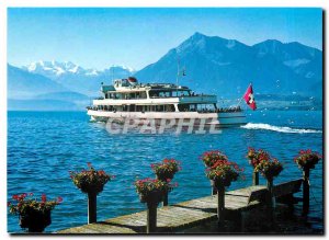 Modern Postcard Am Thunersee Blumlisalp und Niesen
