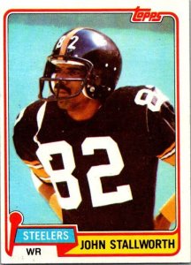 1981 Topps Football Card John Stallworth Pittsburgh Steelers sk60485