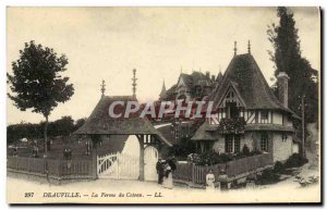 Old Postcard Deauville Beach La Fleurie femre the hill