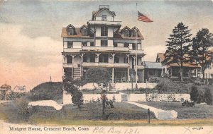 Crescent Beach Connecticut Ninigret House Color Lithograph Vintage PC U1753