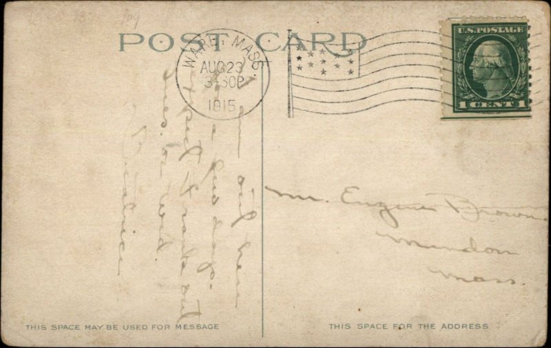 Ware MA JT Wood Co Boot Factory c1910 Postcard