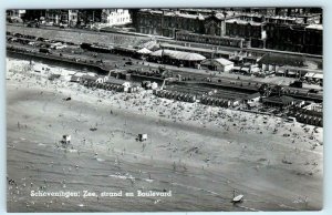 RPPC  SCHEVENINGEN, Netherlands ~ Beach Strand & Boulevard c1950s Postcard