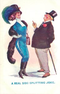 Postcard S/A Fred Spurgin Smart Set 845 Woman in Tight Dress Side Splitting Joke