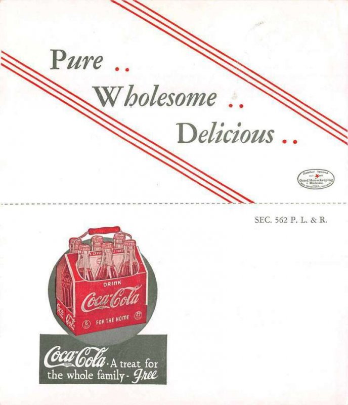 New Castle Indiana Coca-Cola Co Coke Advertising Bi-Fold Postcard AA6189