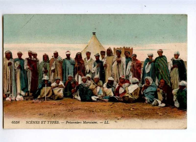 235494 Morocco Moroccan prisoners Vintage Levy postcard