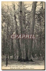 Old Postcard Tree Foret Lyons Four oaks