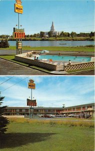 Idaho Falls Idaho 1960s Postcard Driftwood Motel Swimming Pool