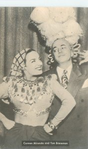 Hollywood CA Carmen Miranda & Tom Breneman B&W Postcard Unused