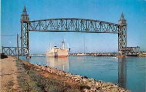 View of Canal from Bourne Bridge Showing Railroad Bridge, Buzzards Bay - Cape...