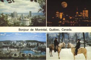 Bonjour Montreal QC Que Quebec Policiers Multiview c1984 Vintage Postcard D20