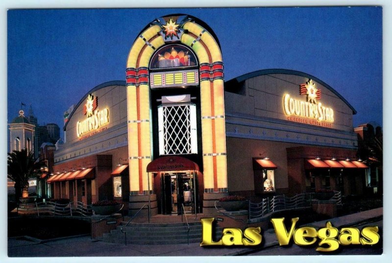 LAS VEGAS, NV Neon Jukebox COUNTRY STAR AMERICAN MUSIC GRILL 1996~4x6 Postcard