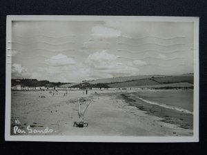 Cornwall PAR SANDS Beach showing CHILD DOING HAND STAND c1951 RP Postcard