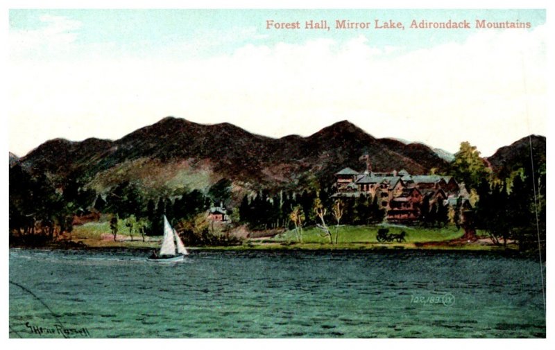 New York   , Adirondack Mtns.  Forest Hall , Mirror Lake