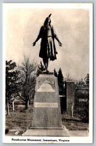 RPPC  Native American Indian Pocahontas Jamestown Virginia Photo Postcard  c1930