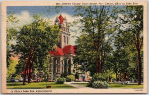 1950's Ottawa Country Court House Port Clinton Ohio On Lake Erie Posted Postcard