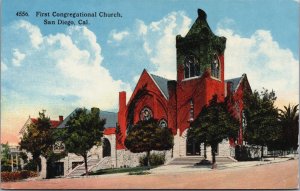 First Congregational Church San Diego California Vintage Postcard C052