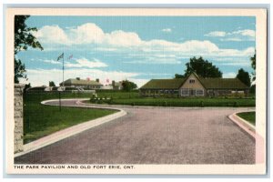 c1940's The Park Pavilion and Old Fort Erie Canada Vintage Unposted Postcard