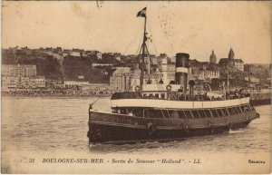 CPA ak Boulogne-sur-mer-exit from steamer holland ships (1207111) 