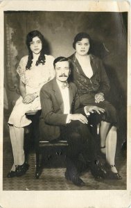 RPPC Postcard Mexican Man & 2 Women De Santos Garalino Para Imanita  E Quesada