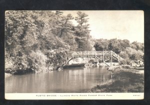 WHITE PINES STATE PARK ILLINOIS RUSTIC BRIDGE VINTAGE POSTCARD