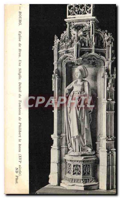 Postcard Old Brou Church Bourg Sibylle A detail of the Tomb of Philibert le B...