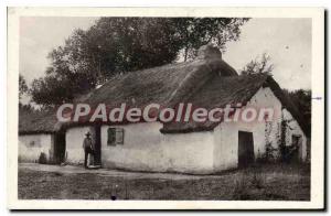 Postcard Old Saint Jean De Monts bourrines Covered In Thatch