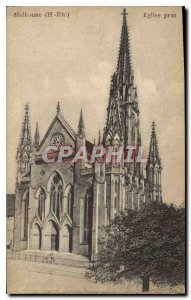Old Postcard Mulhouse H Rh Church prot