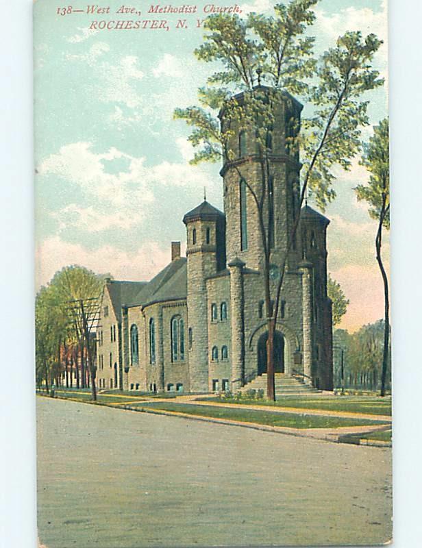 Unused Divided-Back CHURCH SCENE Rochester New York NY A8500