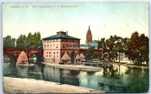 Postcard - Alte Mainbrücke m. d. Brückenmühle - Frankfurt, Germany