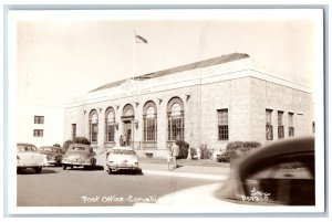 Corvallis Oregon OR Postcard RPPC Photo Post Office Building Cars Smith c1910's