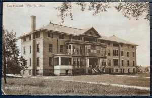 Vintage Postcard 1907-1915 Warren City Hospital Warren Ohio (OH)