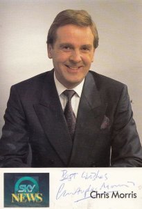 Chris Morris Sky TV News Reader Television Hand Signed Cast Card Photo