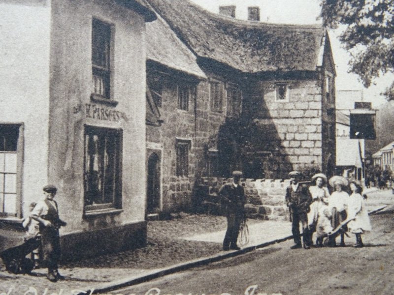 Devon CHAGFORD High Street & OLD THREE CROWNS INN c1906 Postcard by Frith