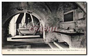 Old Postcard In The tomb & # 39Helene Melun (1472) in the crypt of Our Lady &...