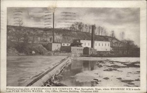 West Springfield Mass MA Ramapogue Ice Co Mfg Plant c1910 Vintage Postcard