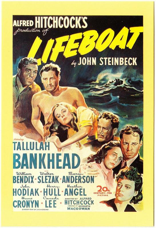 Postcard of Lifeboat Alfred Hitchcock Movie