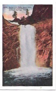 US Colorado Springs, Colorado. Bridal Veil Falls, Seven Falls. Old unused card *